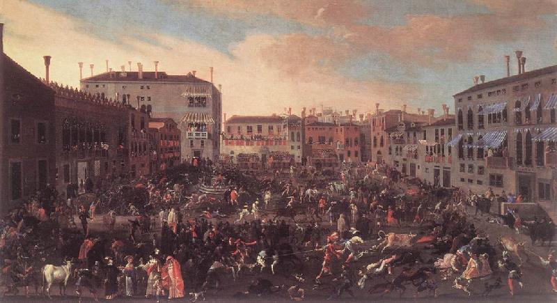 HEINTZ, Joseph the Younger The Bull Hunt in Campo San Polo af Sweden oil painting art